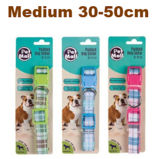 Pet dog collar tartan 30-50cm - Medium